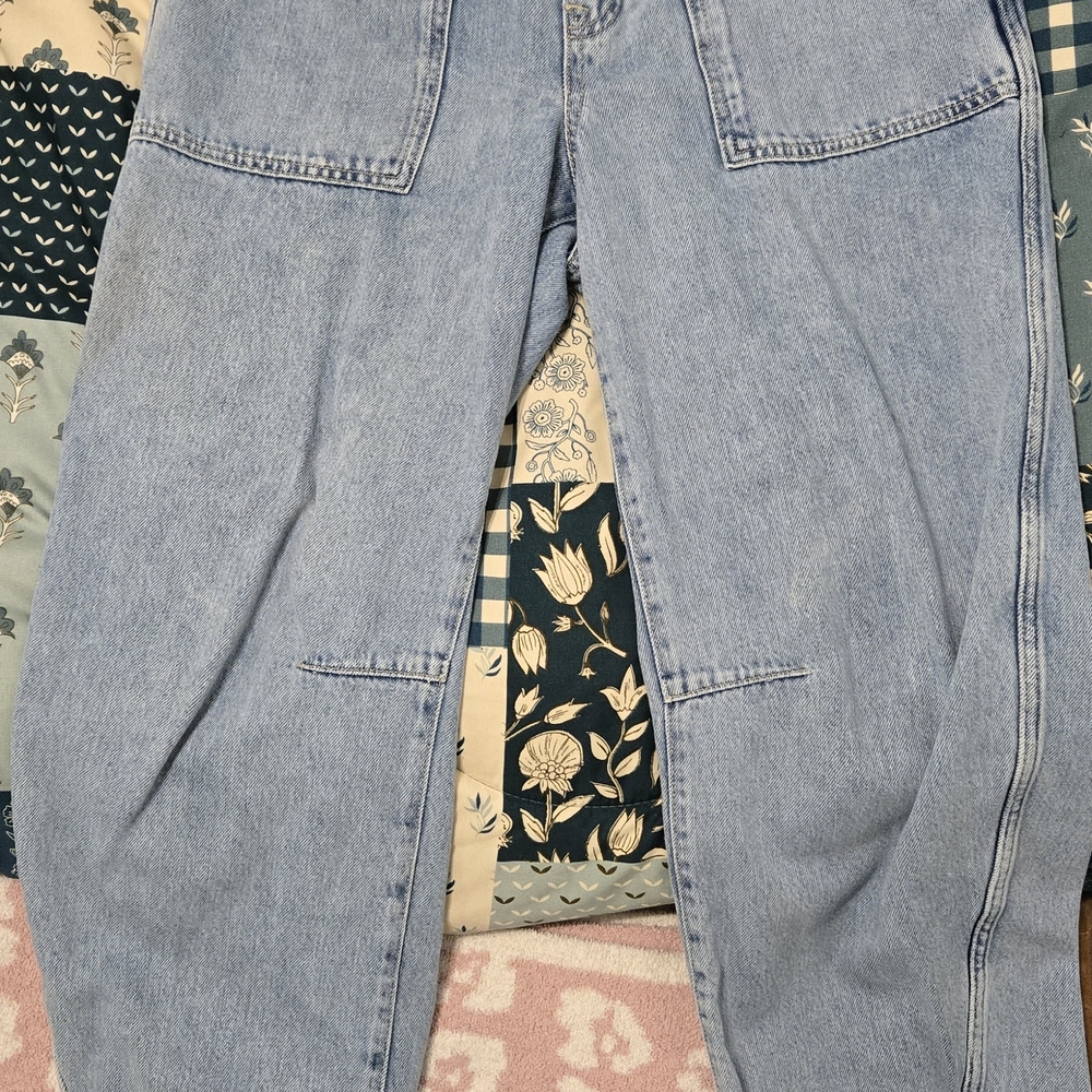 Mid Rise SuperSoft Pull-On Barrel Jeans - Picture 3 of 5